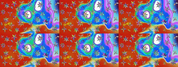 Çizgi çizimi kalıbı. Şirin çiçekler. Raster Moda kumaş deseni.