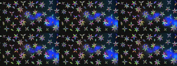 Çiçek duvar kağıdı. Raster illüstrasyonu. Hint süsü. Çizim kalıbı. Gri ve mavi renklerde. Renkli süs kenarı.