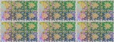 Barok tarzında altın çiçekli süs. Tarafsız renklerde altın element. Damask pürüzsüz yineleme kalıbı. Antika altın tekrarlanabilir duvar kağıdı.