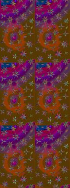 Eski usul küçük çiçekli şirin bir eskiz deseni. Moda arka planında parlak buketler. Kumaş, duvar kağıdı ve kağıt üzerine baskı yapmak için gelişen arka plan. Raster illüstrasyonu.