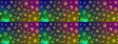 Raster illüstrasyonu. Eskiz arkaplan modeli. Suluboya, elle çizilmiş. Renkli yapraklı yabani çiçekler.