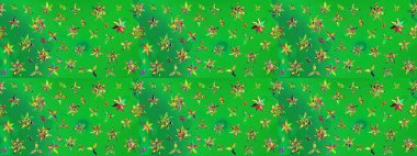 Çiçek desenli çizim. Raster illüstrasyonu. Asyalı tekstil renkleri.