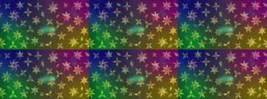 Yeşil ve kahverengi renkli güzel tekstil. Raster illüstrasyonu. Suluboya çiçekli çiçek deseni.