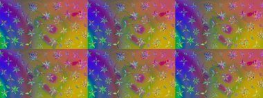 Raster illüstrasyonundaki çiçek desenli çizim. Renkli Bahar Teması eskiz kalıbı. Güzel kumaş deseni. Düz Çiçek Elementleri Tasarımı.