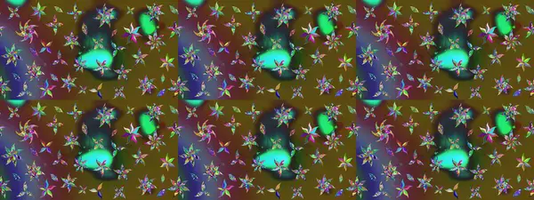 Küçük çiçekteki sevimli çiçek deseni. Renkli çiçekler. Raster illüstrasyonu.