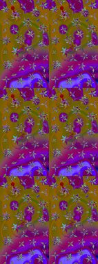 Elle çizilmiş sonbahar çiçeği deseni. Kahverengi ve mor renkli çiçekler. Renkli kahverengi ve mor çizim deseni. Doodle tarzı. Tekstil ve kapak tasarımı için mükemmel.