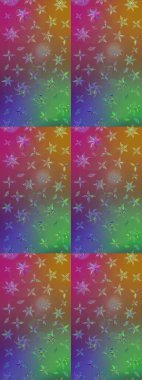 Halk tarzı. Modern çiçek arkaplanı. Parlak renkli çiçekleri ve kahverengi ve mor renkli yaprakları olan harika bir çiçek deseni. Moda baskıları için zarif bir şablon.