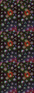 Renkli Yaz Temalı eskiz kalıbı. Düz Çiçek Elementleri Tasarımı. Modaya uygun kumaş deseni. Sevimli çiçek raster deseni.