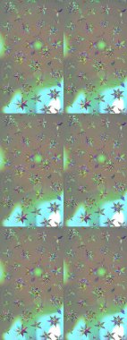 Çiçek deseni. Raster güzel kumaş deseni çiziyor. Renkli Bahar Teması eskiz kalıbı. Düz Çiçek Elementleri Tasarımı.