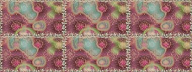 Düz Çiçek Elementleri Tasarımı. Tarafsız ve kahverengi renkte çiçekler. Renkli Bahar Temalı Kusursuz Arkaplan. Sevimli çiçek raster deseni.