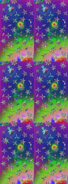 Zentangle soyut çiçekleri. Karalama çiçeği. Raster illüstrasyonu. Güzel kumaş deseni. Renkli Bahar Teması eskiz kalıbı. Düz Çiçek Elementleri Tasarımı.