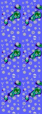 Çiçek tasarımı için inanılmaz bir kolaj cenneti tarzı. Çiçekli zambakların eskiz geçmişi. Parlak çiçekli kolaj çiçekleri mavi ve nötr.