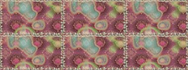 Düz Çiçek Elementleri Tasarımı. Tarafsız ve kahverengi renkte çiçekler. Renkli Bahar Temalı Kusursuz Arkaplan. Sevimli çiçek raster deseni.