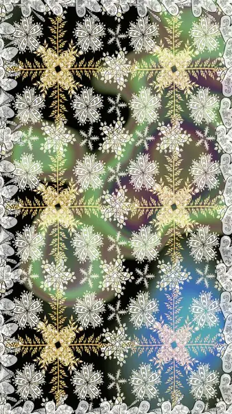 Tarafsız ve gri renklerde geleneksel halk çiçekleri. Tekstil tasarımı için. Çiçeksiz desenli nakış işlemeli gelincikler ve vadi zambaklarıyla.