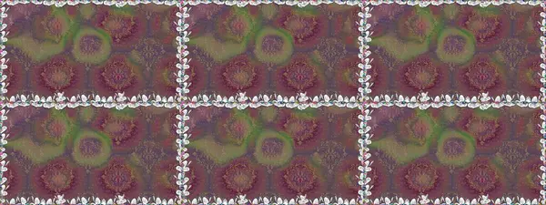 Raster illüstrasyonu. Raster illüstrasyonu. Eskiz tarzı kahverengi ve gri renklerde. Şirin karalama çiçekleri olan kusursuz çiçek desenleri. El yapımı çiçek ve bitki koleksiyonu.