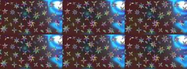 Kahverengi ve mor renkli çiçekler. Düz Çiçek Elementleri Tasarımı. Renkli Bahar Teması eskiz kalıbı. Sevimli çiçek raster deseni.