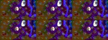 Suluboya çiçekli çiçek deseni. Raster illüstrasyonu. Kahverengi ve mavi renkli güzel tekstil..