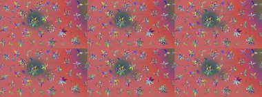 Raster illüstrasyonu. Zentangle soyut çiçekleri. Düz Çiçek Elementleri Tasarımı. Karalama çiçeği. Güzel kumaş deseni. Renkli Bahar Teması çizim şablonu.