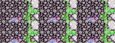 Düz Çiçek Elementleri Tasarımı. Raster illüstrasyonunda kusursuz çiçek deseni. Renkli Bahar Temalı Kusursuz Arkaplan. Kahverengi renkte çiçekler.