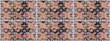 Raster illüstrasyonunda kusursuz çiçek deseni. Suluboya tarzında nötr renkler üzerine çiçekler.