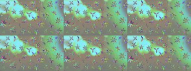 Renkli Bahar Teması eskiz kalıbı. Eskiz klasiği. Düz Çiçek Elementleri Tasarımı. Raster Şirin kumaş deseni.