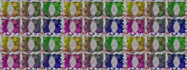 Çiçekli, suluboya desenli kusursuz çiçek deseni. Renkli çiçekler. Renkli Bahar Temalı, pürüzsüz bir arka plan. Düz Çiçek Elementleri Tasarım Raster illüstrasyonu.