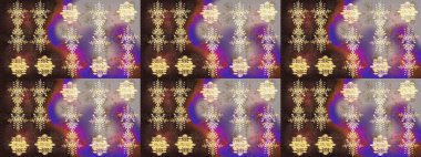 Kar taneleri arka planda. Kar tanesi süsleme deseni. Renkli arka planda izole edilmiş kar tanelerinin düz tasarımı. Raster illüstrasyonu. Kar taneleri deseni.