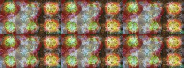 Kar tanelerinin soyut arkaplanlı Noel şablonu. Raster illüstrasyonu. Noel ve yeni yıl moda baskıları için tatil tasarımı. Kahverengi, gri ve nötr renkler.