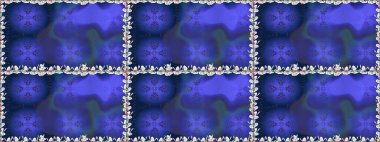 Mavi renkli çiçekler. Raster düz çiçekleri pürüzsüz desen. Tasarım hediye paketi, tebrik kartları, posterler ve afiş tasarımı.