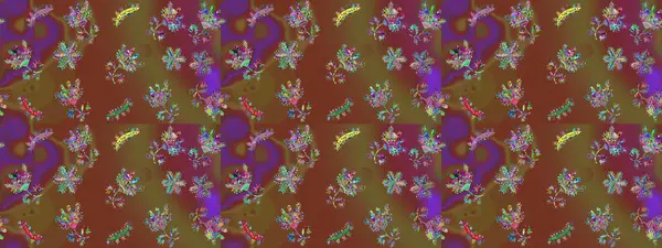 Düz Çiçek Elementleri Tasarımı. Renkli Bahar Teması eskiz kalıbı. Kahverengi, mor ve yeşil renkli çiçekler. Raster illüstrasyonunda çiçek deseni çizimi.