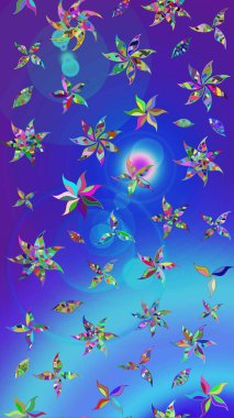 Robot resim. Küçük çiçekteki sevimli çiçek deseni. Raster illüstrasyonu.