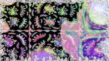 Kusursuz bir arka plan modeli. Suluboya, elle çizilmiş. Tarafsız ve siyaha çiçekler. Raster stoku.