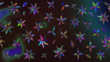 Küçük çiçekte hoş bir çiçek deseni var. Gri ve kahverengi renkli ve parlak çiçekli soyut çizim deseni. Çiçek elementli zarif raster dokusu..