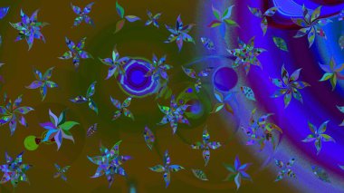 Küçük çiçekteki sevimli çiçek deseni. Robot resim. Raster illüstrasyonu.