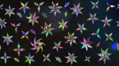 Gri ve mavi renkler üzerine çiçek desenli çizimler, el yapımı papatyalar, papatyalar. Tekrarlayan çiçek arkaplanı, zarif gri ve mavi çiçekler duvar kağıdı.