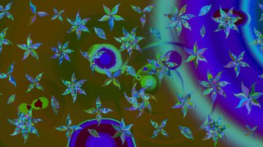 Klasik tropikal doğal elementlerin suluboya seti. Raster illüstrasyonu. Egzotik çiçekler, botanik parlak klasik doğa kahverengi ve mavi renkler.