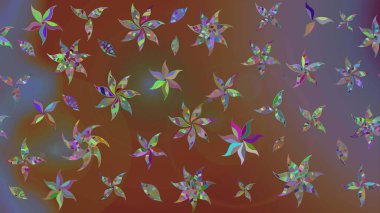 Kahverengi ve nötr renklerde parlak çiçekli halı deseni.