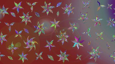 Çiçek duvar kağıdı. Raster illüstrasyonu. Kahverengi ve gri renklerde. Renkli süs kenarı. Hint süsü. Çizim deseni.