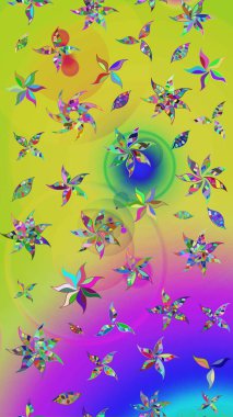 Sarı ve yeşil renkli çiçekler. Nazik, narin çiçek arkaplanı. Raster çiçek desenli ve çiçekli..