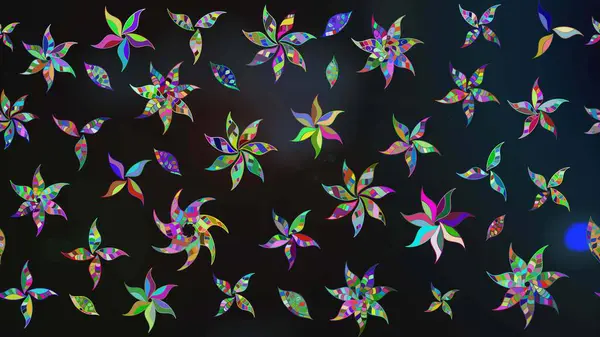 Gri ve mavi renkler üzerine çiçek desenli çizimler, el yapımı papatyalar, papatyalar. Tekrarlayan çiçek arkaplanı, zarif gri ve mavi çiçekler duvar kağıdı.