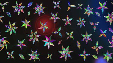 Raster illüstrasyonu. Çizim çiçek deseni duvar kâğıdı olarak kullanılabilir. Renkli çiçekler.