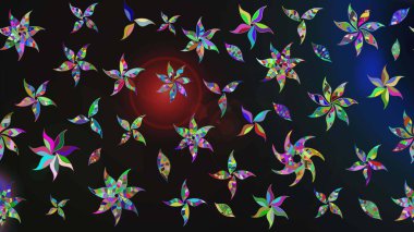 Yumuşak, bahar çiçekli arka plan. Çiçekli karalama şeklinde Raster çiçek deseni. Renkli çiçekler.