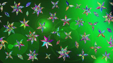 Düz Çiçek Elementleri Tasarımı. Renkli Yaz Temalı eskiz kalıbı. Sevimli çiçek raster deseni. Renkli çiçekler.