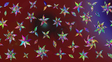 Modern gelişim kırmızı ve kahverengi raster arka plan duvar kâğıdı illüstrasyonu klasik çizgili, desenli desenli çiçekler, çiçekli süsler. Çiçekli el çizimi çizimi deseni.