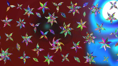 Robot resim. Raster illüstrasyonu. Küçük çiçekte sevimli çiçek deseni var..