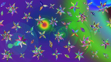 Zentangle soyut çiçekleri. Düz Çiçek Elementleri Tasarımı. Güzel kumaş deseni. Renkli Bahar Teması eskiz kalıbı. Karalama çiçeği. Raster illüstrasyonu.