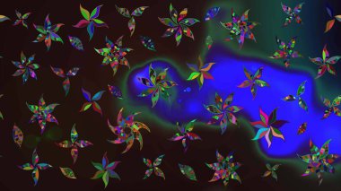 Renkli Yaz Temalı eskiz kalıbı. Gri ve kahverengi renkli çiçekler. Çiçekli eskiz çizimi. Düz Çiçek Elementleri Tasarımı.