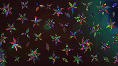 Gri ve kahverengi renkli etnik çiçekli zarif eskiz deseni. Asya Tekstil 'inde Raster Çiçek İllüstrasyonu.