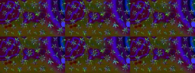 Kahverengi ve yeşil renklerde parlak çiçekli halı deseni.