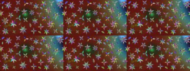 Düz Çiçek Elementleri Tasarımı. Kahverengi ve kırmızı renkte çiçekler. Çiçekli eskiz çizimi. Renkli Yaz Teması çizim şablonu.